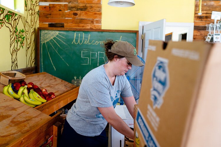 Bethany Yoakum hard at work. Photo by Nick Hagen.