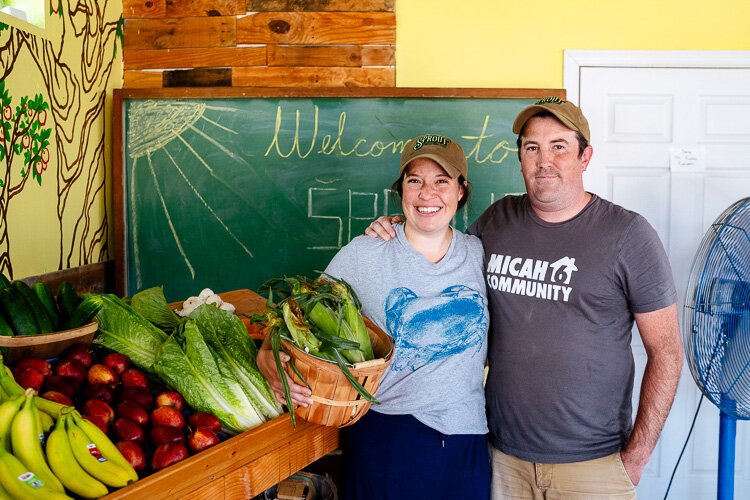 Cole and Bethany Yoakum at Micah 6 in Pontiac. Photo by Nick Hagen.