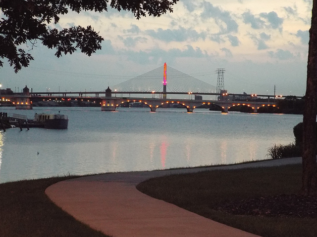 Sunrise on the Maumee River, Downtown Toledo